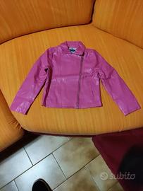 Giubbino similpelle fucsia bambina