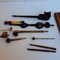 Antiche Pipe da fumo,realizzate in legno intagliat