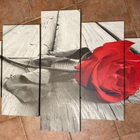 Quadro con rosa rossa