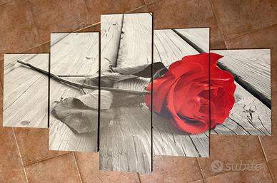 Quadro con rosa rossa