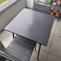 Tavolo esterno in alluminio con due sedie