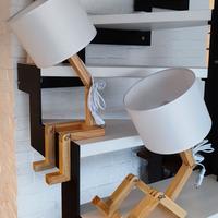Coppia lampade da tavolo abat jours portalibro