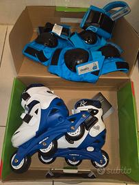 Roller pattini in linea e protezioni