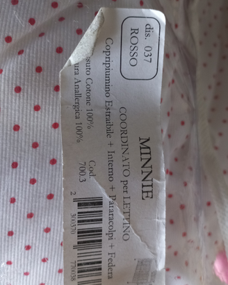 Piumone coordinato per lettino culla Minnie