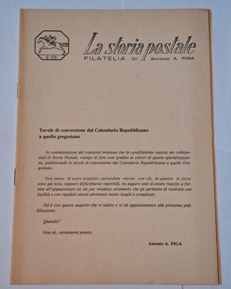 La storia postale - Tavole di conversione - Piga