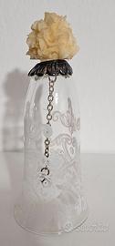 CAMPANA VINTAGE VETRO METALLO RESINA ACQUA CHIARA