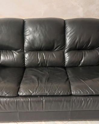 Divano in Pelle Nera