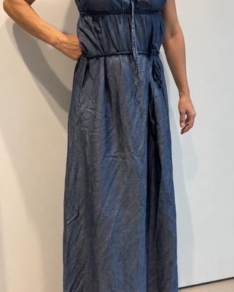 Abito lungo Sisley blu effetto denim – taglia 42