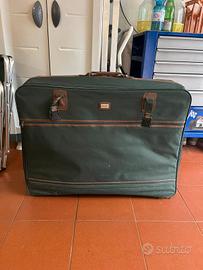Valigia vintage Hocean anni 90 in tessuto verde