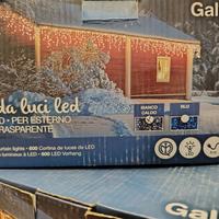 2 tenda luci 600 led Natale bianco caldo