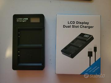 Caricabatterie Fotocamera Dual Slot