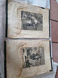 2 antiche stampe su rame calcografiche