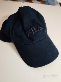 berretto marca fila blu felpato con paraorecchie