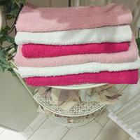 Set Asciugamani 100% cotone 3+3 Pz Colore Rosa