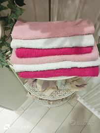 Set Asciugamani 100% cotone 3+3 Pz Colore Rosa