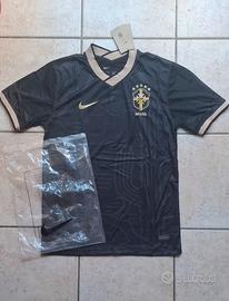 Maglia Calcio Brasile Nera Oro Nike 5 Stelle