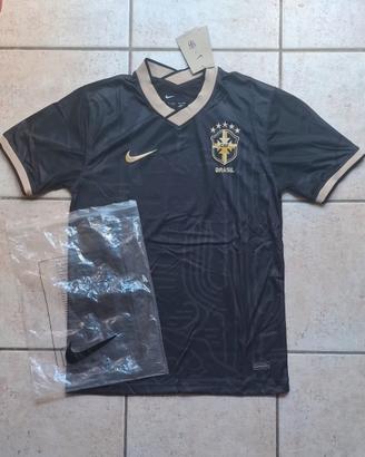 Maglia Calcio Brasile Nera Oro Nike 5 Stelle