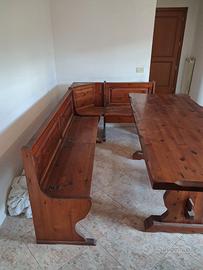 cassapanca con tavolo e 4 sedie