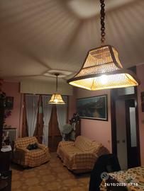 Lampadari in vimini perfetti per ambienti in legno