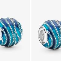 PANDORA Coppia Charm Onda Blu
