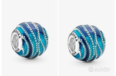 PANDORA Coppia Charm Onda Blu