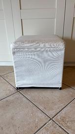 Puff  contenitore bianco Ikea sfoderabile