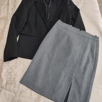 set donna gonna grigia + giacca nera S/M
