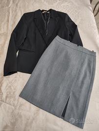 set donna gonna grigia + giacca nera S/M