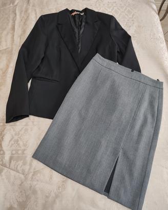 set donna gonna grigia + giacca nera S/M
