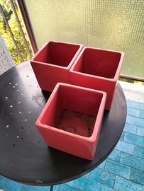 portavasi in ceramica color rosso mattone 