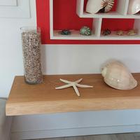 mensola legno rovere massiccio con staffe