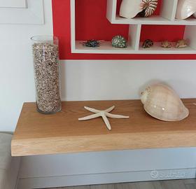 mensola legno rovere massiccio con staffe