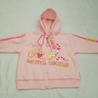 Felpa rosa con zip e cappuccio con stampa bambina 