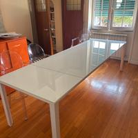 Tavolo Pranzo Estensibile Cristallo Bianco Bonaldo