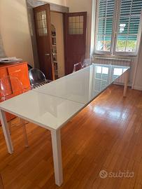 Tavolo Pranzo Estensibile Cristallo Bianco Bonaldo