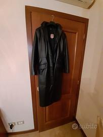 Cappotto in vera pelle nero Combipel