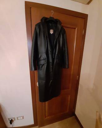 Cappotto in vera pelle nero Combipel