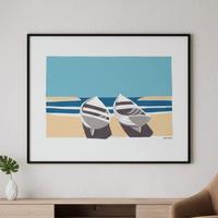 serigrafia originale anni 70 - sogg. Barche