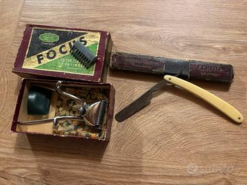 Set vintage Solingen tagliacapelli e rasoio a mano
