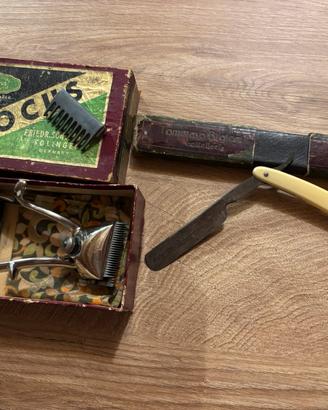 Set vintage Solingen tagliacapelli e rasoio a mano