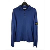 Maglione stile polo blu Stone Island