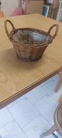 cestino in vimini per pianta 