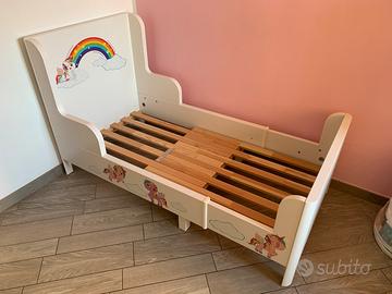 BUSUNGE  Letto allungabile, bianco, 80x200 cm