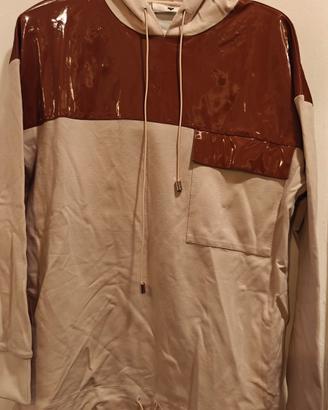  Felpa Twin-Set in pelle fantasia