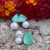 Parure argento 925 smeraldo colombiano