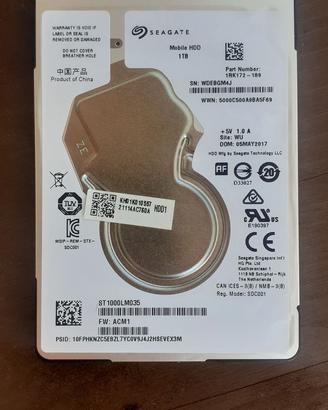 Hard Disk per notebook 1 TB