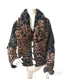 ROBERTO CAVALLI, GIACCA CORTA LEOPRAD PRINT, L