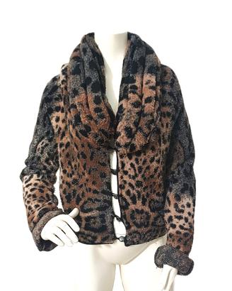 ROBERTO CAVALLI, GIACCA CORTA LEOPRAD PRINT, L