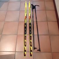 scii fondo per ragazzi 140 cm con bastoncini 