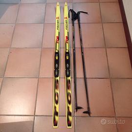 scii fondo per ragazzi 140 cm con bastoncini 